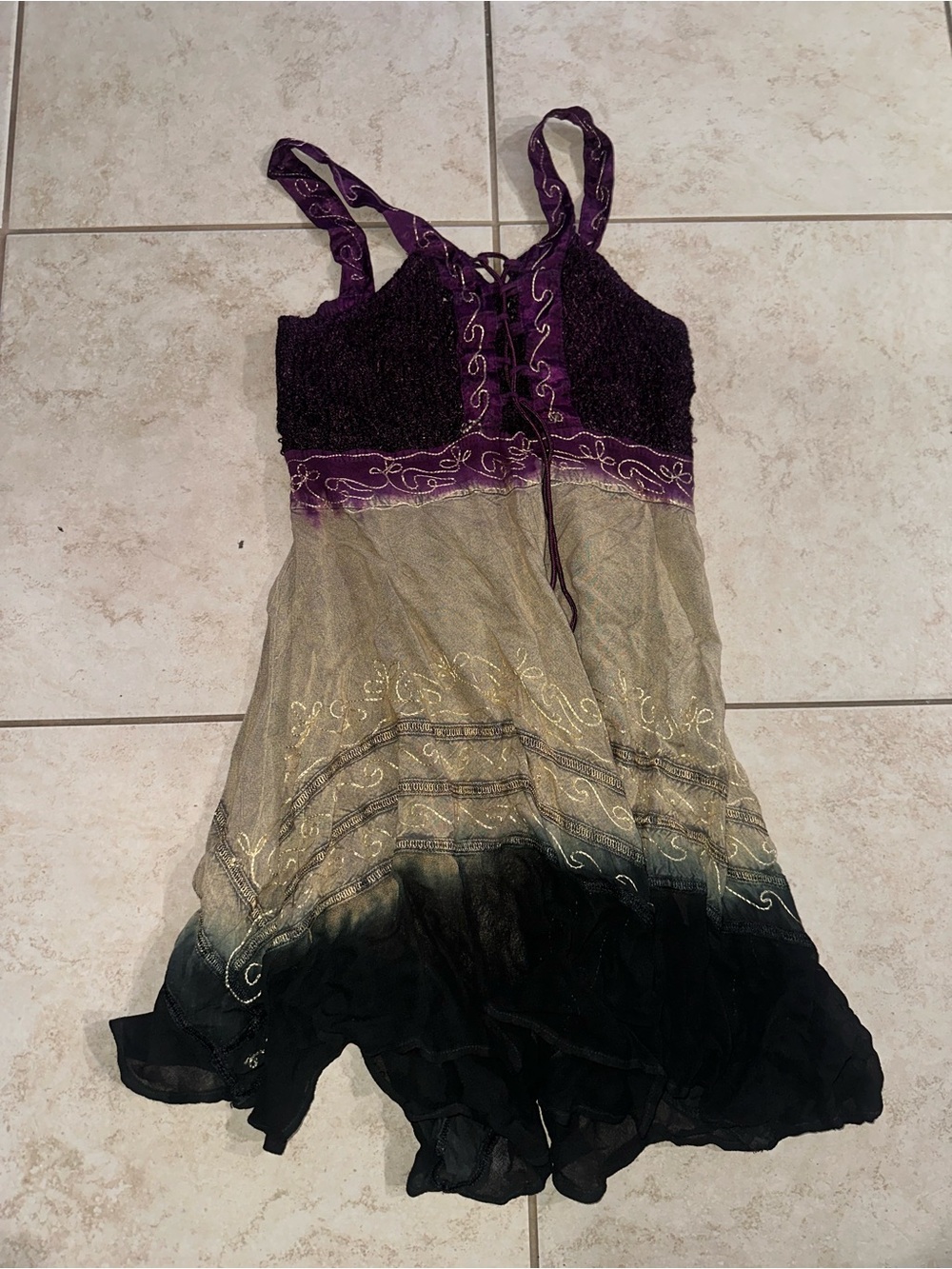 Fashion Terminal Y2K Fairycore Boho Embroidered Handkerchief Dress